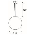 SLV pendant luminaire SUN 40 round E27 IP20, black dimmable
