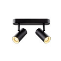 Luminaria de pared y techo NOBLO� DOUBLE PHASE DTW de 2 llamas, redondo, Dim-To-Warm IP20, negro regulable