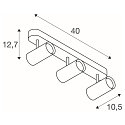 SLV Luminaria de pared y techo NOBLO� TRIPLE PHASE de 3 llamas, redondo IP20, blanco regulable