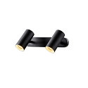 SLV Luminaria de pared y techo NOBLO� DOUBLE PHASE de 2 llamas, redondo IP20, negro regulable