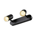 SLV Luminaria de pared y techo NOBLO� DOUBLE PHASE de 2 llamas, redondo IP20, negro regulable