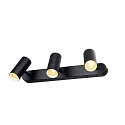 SLV Luminaria de pared y techo NOBLO� TRIPLE PHASE de 3 llamas, cil�ndrico, giro card�nico IP20, negro regulable