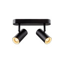 Luminaria de pared y techo NOBLO� DOUBLE PHASE de 2 llamas, redondo IP20, negro regulable
