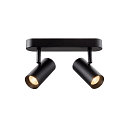 SLV Luminaria de pared y techo NOBLO� DOUBLE PHASE de 2 llamas, redondo IP20, negro regulable