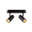 SLV Luminaria de pared y techo NOBLO� DOUBLE PHASE de 2 llamas, redondo IP20, negro regulable