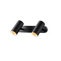 SLV Luminaria de pared y techo NOBLO� DOUBLE PHASE de 2 llamas, redondo IP20, negro regulable