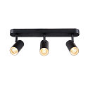 Luminaria de pared y techo NOBLO� TRIPLE PHASE de 3 llamas, cil�ndrico, giro card�nico IP20, negro regulable