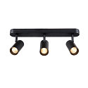 SLV Luminaria de pared y techo NOBLO� TRIPLE PHASE de 3 llamas, cil�ndrico, giro card�nico IP20, negro regulable