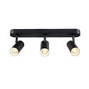 SLV Luminaria de pared y techo NOBLO� TRIPLE PHASE de 3 llamas, cil�ndrico, giro card�nico IP20, negro regulable