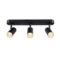 SLV Luminaria de pared y techo NOBLO� TRIPLE PHASE de 3 llamas, cil�ndrico, giro card�nico IP20, negro regulable