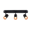 SLV Luminaria de pared y techo NOBLO� TRIPLE PHASE de 3 llamas, cil�ndrico, giro card�nico IP20, negro regulable