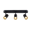SLV Luminaria de pared y techo NOBLO� TRIPLE PHASE de 3 llamas, cil�ndrico, giro card�nico IP20, negro regulable