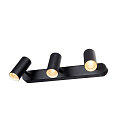 SLV Luminaria de pared y techo NOBLO� TRIPLE PHASE de 3 llamas, cil�ndrico, giro card�nico IP20, negro regulable