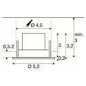 SLV Luminaria empotrable para techos NEW TRIA� 45 redondo, apto para puestos de trabajo VDU IP20, blanco, barnizado 