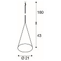 SLV Luminaria colgante MAGICO 20 E27 IP20, aluminio regulable