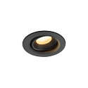 Luminaria empotrable para techos NUMINOS� MOVE XS redondo, apto para puestos de trabajo VDU IP20, negro, barnizado regulable