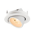 SLV Luminaria empotrable para techos NUMINOS� GIMBLE S redondo, apto para puestos de trabajo VDU IP20, blanco, barnizado regulable