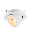 SLV Luminaria empotrable para techos NUMINOS� GIMBLE S redondo, apto para puestos de trabajo VDU IP20, blanco, barnizado regulable
