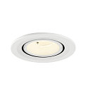 SLV Luminaria empotrable para techos NUMINOS� GIMBLE S redondo, apto para puestos de trabajo VDU IP20, blanco, barnizado regulable
