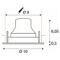 SLV ceiling recessed luminaire NUMINOS� MOVE S round, suitable for VDU workstation IP20, black, white, lacquered dimmable