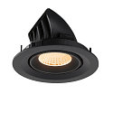 SLV Luminaria empotrable para techos NUMINOS� GIMBLE M apto para puestos de trabajo VDU IP20, negro, barnizado regulable