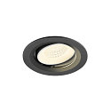 Luminaria empotrable para techos NUMINOS� MOVE M redondo, apto para puestos de trabajo VDU IP20, negro, blanco