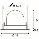 recessed spotlight NUMINOS� GIMBLE L swivelling, suitable for VDU workstation IP20