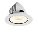 SLV Luminaria empotrable para techos NUMINOS� GIMBLE L redondo, apto para puestos de trabajo VDU IP20, blanco, barnizado regulable