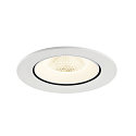 SLV Luminaria empotrable para techos NUMINOS� GIMBLE L redondo, apto para puestos de trabajo VDU IP20, blanco, barnizado regulable