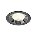 Luminaria empotrable para techos NUMINOS� L apto para puestos de trabajo VDU IP20, cromo, negro regulable