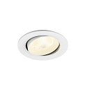 Luminaria empotrable para techos NUMINOS� MOVE L redondo, apto para puestos de trabajo VDU IP20, blanco, barnizado regulable