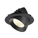 SLV Luminaria empotrable para techos NUMINOS� GIMBLE XL apto para puestos de trabajo VDU IP20, negro, barnizado regulable