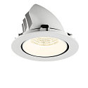 SLV Luminaria empotrable para techos NUMINOS� GIMBLE XL apto para puestos de trabajo VDU IP20, blanco, barnizado regulable