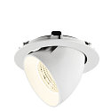 SLV Luminaria empotrable para techos NUMINOS� GIMBLE XL apto para puestos de trabajo VDU IP20, blanco, barnizado regulable