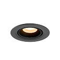 SLV Luminaria empotrable para techos NUMINOS� GIMBLE XS redondo, apto para puestos de trabajo VDU IP20, negro, barnizado regulable