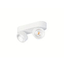SLV Luminaria de pared y techo KALU 2.0 de 2 llamas, apto para puestos de trabajo VDU IP20, blanco, barnizado regulable