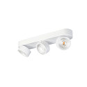 SLV Luminaria de pared y techo KALU 2.0 de 3 llamas, apto para puestos de trabajo VDU IP20, blanco, barnizado regulable