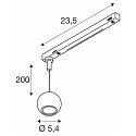 SLV Luminaria colgante de 1 fase DYSKO abajo, en forma de bala IP20, brillante, negro regulable