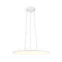 SLV Luminaria colgante PANEL 60 redondo, apto para puestos de trabajo VDU IP20, blanco regulable