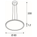 SLV Luminaria colgante PANEL 60 redondo, apto para puestos de trabajo VDU IP20, blanco regulable