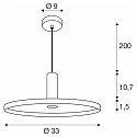 SLV Luminaria colgante LALU� SET PLATE 33 E27 IP20, negro regulable