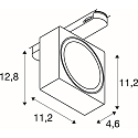 SLV Foco trifásico  EURO CUBE 2 L angular, giratorio, apto para puestos de trabajo VDU IP20, negro, blanco regulable