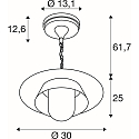 SLV Luminaria colgante SEJERO E27 IP65, beige regulable