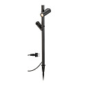 Luminaria con pincho de tierra HELIA SLIM POLE DOUBLE con enchufe IP65, negro