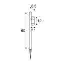 SLV Luminaria con pincho de tierra HELIA SLIM POLE SINGLE con enchufe IP65, negro