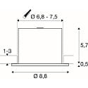 Luminaria empotrable para techos UNIVERSAL DOWNLIGHT MOVE giratorio, con tapa IP20