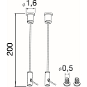 SLV Suspensión del techo TUBULAR P 2 piezas, plata