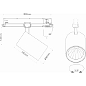SLV 3-phase spot TRACKSPOT P swivelling, suitable for VDU workstation IP20, black dimmable