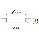 SLV LED Recessed luminaire DL 126 LED, round, 3W, warmwhite, 12V, chrome