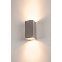 SLV Luminaria de pared para exteriores BIG THEO UP/DOWN angular, directo / indirecto GU10 IP44, gris plateado regulable